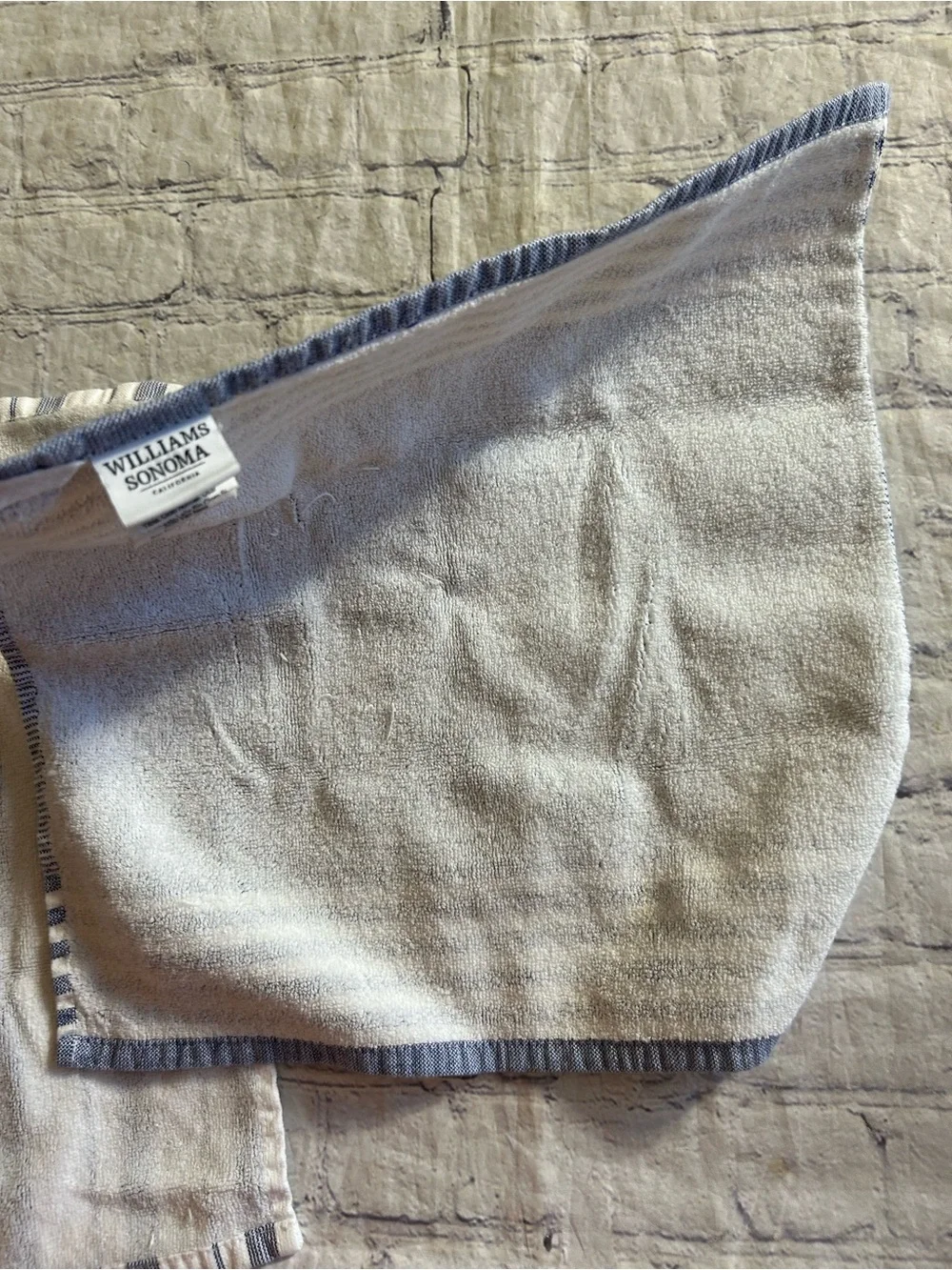 WILLIAMS SONOMA CALIFORNIA 100% COTTON (4) DISH CLOTHS BLUE/WHITE COLORS